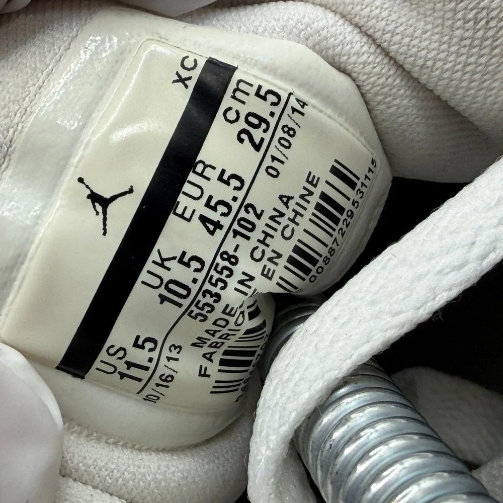 Size 11.5 Air Jordan 1 Retro Low Triple White Mens Sneaker Shoes 553558-102‎